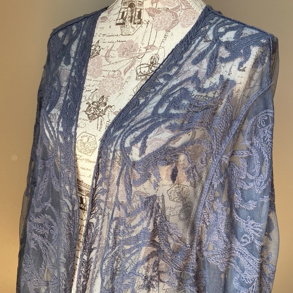 Sundance Catalog Long Sleeve Boho Lace Cardigan Topper - Picture 5 of 9